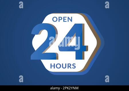 Open 24 hours services vector element Stock Vector