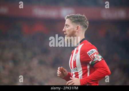 Bilbao, Spain. 04th Apr, 2023. Athletic Club's player, Muniain (10) during the second leg of the SM El Rey Cup semifinals between Athletic Club and CA Osasuna, on April 04, 2023, at the San Mames Stadium, Bilbao, Spain. (Photo by Alberto Brevers/Pacific Press/Sipa USA) Credit: Sipa USA/Alamy Live News Stock Photo