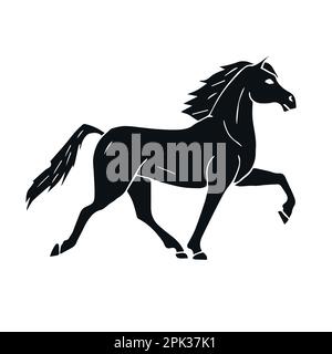 Vector hand drawn doodle sketch black Iceland horse isolated on white background Stock Vector