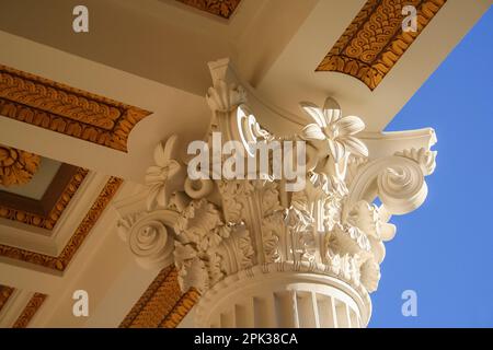 Detail of a Corinthian Capital Column Stock Photo