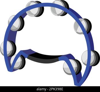Blue Tambourine Music Instrument Stock Vector