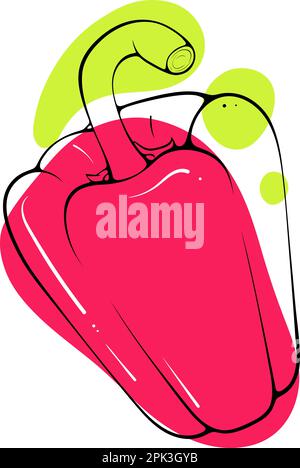 Bell pepper outline abstract spots Stock Vector