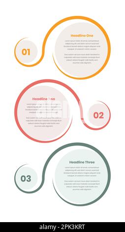 Steps infographic business text presentation template with abstract infinity shape Stock Vector