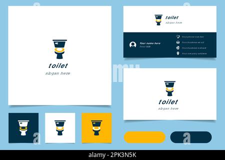 Toilet logo design with editable slogan. Branding book and business card template. Stock Vector