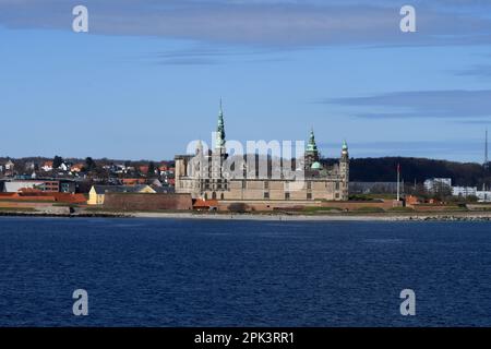 Helingor /Denmark/05 April 2023/ Kronborg castle denamrk's most famous castle Hrlmrt casdtle in habour town ovr looking viw of Helingborg Seden   (Photo.Francis Joseph Dean/Dean Pictures) Stock Photo