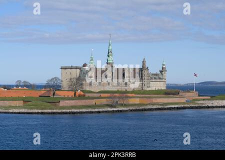 Helingor /Denmark/05 April 2023/ Kronborg castle denamrk's most famous castle Hrlmrt casdtle in habour town ovr looking viw of Helingborg Seden   (Photo.Francis Joseph Dean/Dean Pictures) Stock Photo