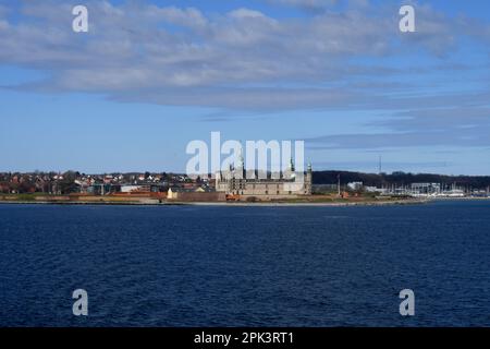 Helingor /Denmark/05 April 2023/ Kronborg castle denamrk's most famous castle Hrlmrt casdtle in habour town ovr looking viw of Helingborg Seden   (Photo.Francis Joseph Dean/Dean Pictures) Stock Photo