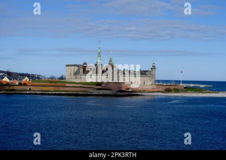 Helingor /Denmark/05 April 2023/ Kronborg castle denamrk's most famous castle Hrlmrt casdtle in habour town ovr looking viw of Helingborg Seden   (Photo.Francis Joseph Dean/Dean Pictures) Stock Photo