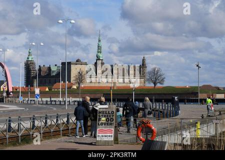 Helingor /Denmark/05 April 2023/ Kronborg castle denamrk's most famous castle Hrlmrt casdtle in habour town ovr looking viw of Helingborg Seden   (Photo.Francis Joseph Dean/Dean Pictures) Stock Photo