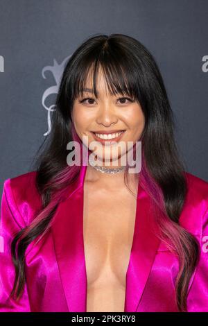 Las Vegas, US, April 4, 2023  Cellist Mindia attends Vaja World Premiere Music Video 'People Are People'  at TCL Chinese Theater on April 4, 2023 Stock Photo