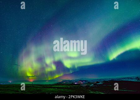 Northern Lights.  Vik Iceland Stock Photo