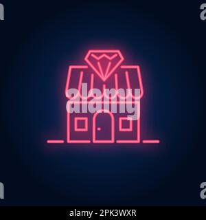 Jewelry store neon sign Stock Vector