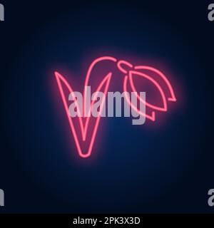 Snowdrop neon sign Stock Vector