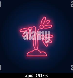 Snowdrops in snow neon sign Stock Vector