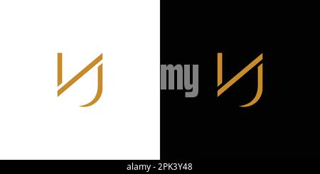 Luxury and modern NJ logo design Stock Vector