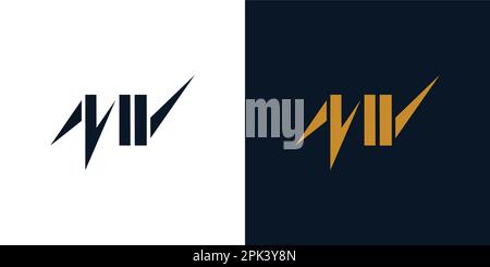 Modern and cool letter MV initials logo design Stock Vector