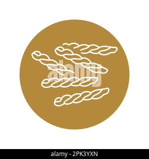 Gemelli pasta color line icon. Italian food. Flour products Stock Vector