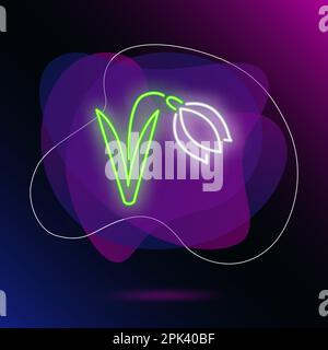 Snowdrop neon sign Stock Vector