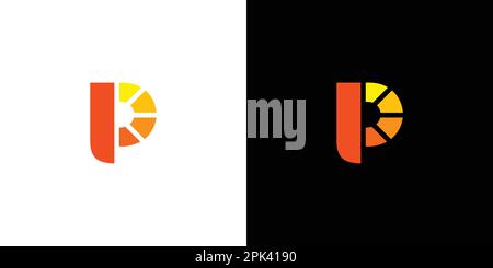 Unique and modern P spark logo design 6 Stock Vector