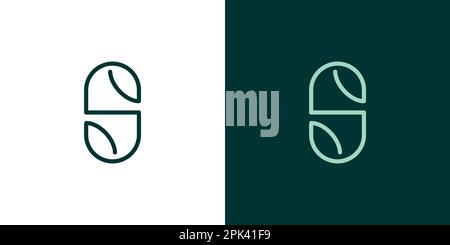 Unique and modern leaf S logo design Stock Vector