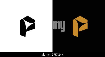 Unique and modern P spark logo design 8 Stock Vector
