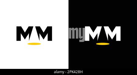 Unique and modern MM light logo design Stock Vector