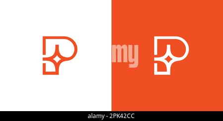 Unique and modern P spark logo design 3 Stock Vector