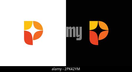 Unique and modern P spark logo design Stock Vector
