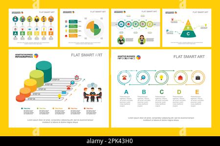 Colorful smart art charts set for presentation slide templates Stock ...