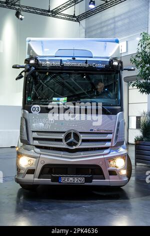 Mercedes Benz eActros 300 Tractor electric truck at the Hannover IAA Transportation Motor Show. Germany - September 20, 2022 Stock Photo