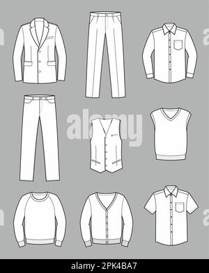 Set of mans business clothes. Stock Vector