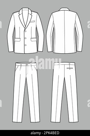 Set of mans business suit jacket and pants . Stock Vector