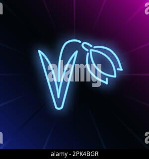 Snowdrop neon sign Stock Vector