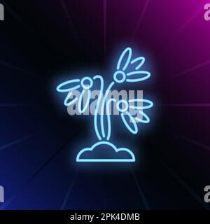 Snowdrops in snow neon sign Stock Vector