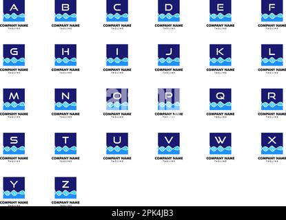 Set of Initial Letter Logo with Genome DNA Element Stock Vector