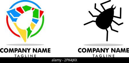Set of Flea Animal Design Logo Vector Stock Vector