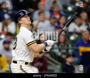 Glendale, United States. 24th Feb, 2023. Milwaukee Brewers left fielder Jesse  Winker (33) walks in the first inning of an MLB spring training baseball  game against the Kansas City Royals at American