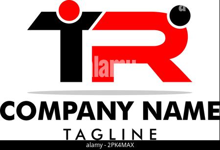 Letter TR People Logo Template Stock Vector
