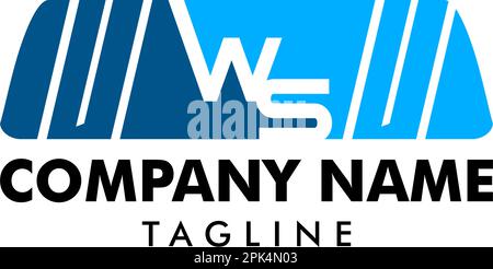 Initial Letter WS Windshield Wiper Car Logo Icon Design Stock Vector