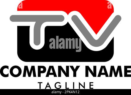 Initial Letter TV Logo Template Design Stock Vector