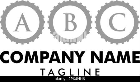 Initial Letter Gear Logo Design Template Stock Vector