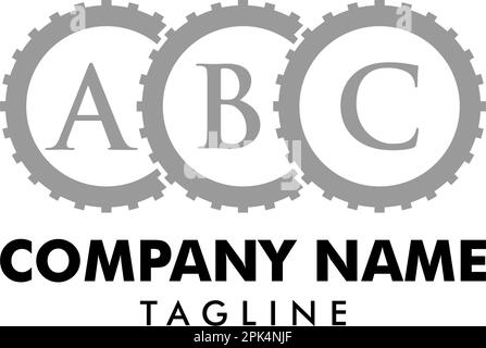 Initial Letter Gear Logo Design Template Stock Vector