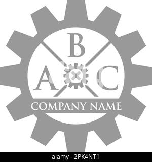 Initial Letter Gear Logo Design Template Stock Vector
