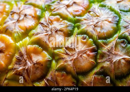 closeup of the peel of a pineapple fruit Stock Photo