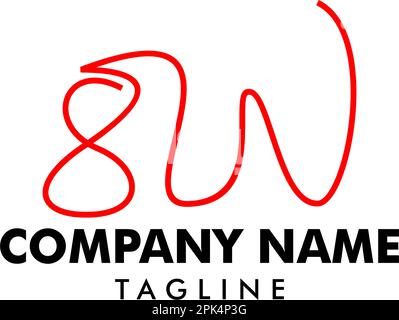 Initial Letter SW Logo Template Design Stock Vector
