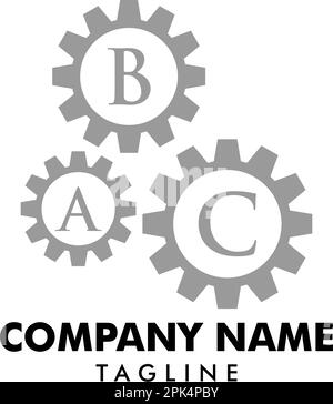 Initial Letter Gear Logo Design Template Stock Vector