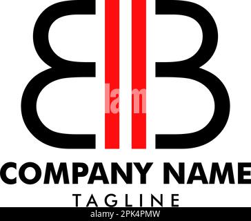 Initial Letter BB Logo Template Design Stock Vector