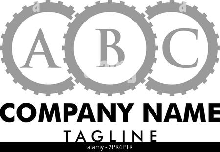 Initial Letter Gear Logo Design Template Stock Vector
