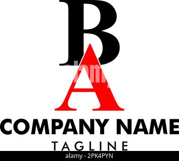 Initial Letter BA Logo Template Design Stock Vector