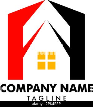 Initial Letter FF House Real Estate Logo Design Stock Vector